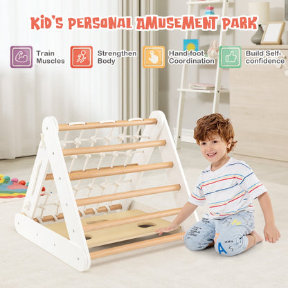 4-in-1 Toddler Climbing Toys with 3-Sided Triangle Climber