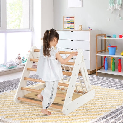 4-in-1 Toddler Climbing Toys with 3-Sided Triangle Climber