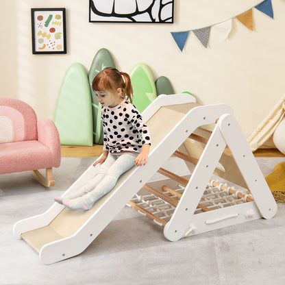 4-in-1 Toddler Climbing Toys with 3-Sided Triangle Climber