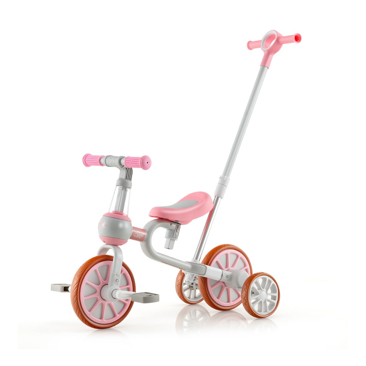 4-in-1 Kids Trike Bike with Adjustable Parent Push Handle for Kids Aged 2-4-Pink