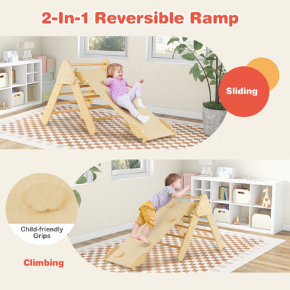 7-in-1 Wood Triangle Climbing Toys for Toddlers 1+ Years Old