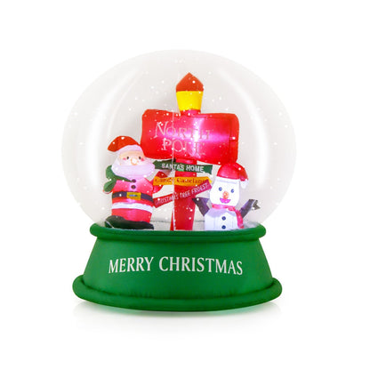 126CM LED-Lit Christmas Inflatable Snow Globe with Santa and Snowman