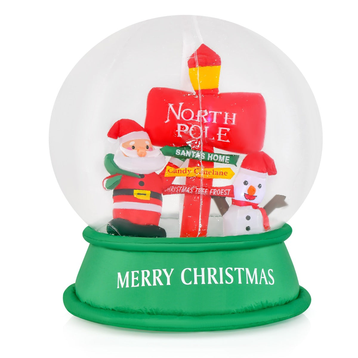 126CM LED-Lit Christmas Inflatable Snow Globe with Santa and Snowman
