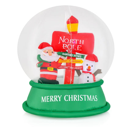 126CM LED-Lit Christmas Inflatable Snow Globe with Santa and Snowman