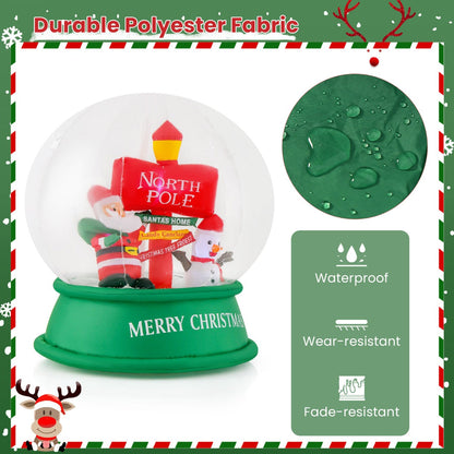 126CM LED-Lit Christmas Inflatable Snow Globe with Santa and Snowman