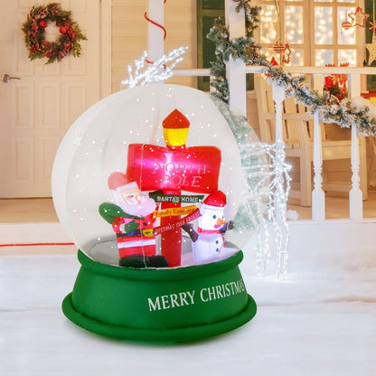 126CM LED-Lit Christmas Inflatable Snow Globe with Santa and Snowman