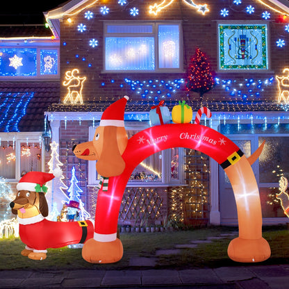 Christmas Dachshund Arch & Inflatable Dog Xmas Decoration for Yard