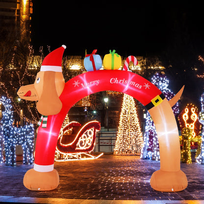 Christmas Dachshund Arch & Inflatable Dog Xmas Decoration for Yard