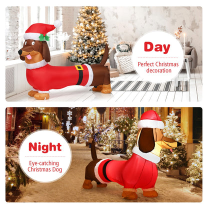 Christmas Dachshund Arch & Inflatable Dog Xmas Decoration for Yard
