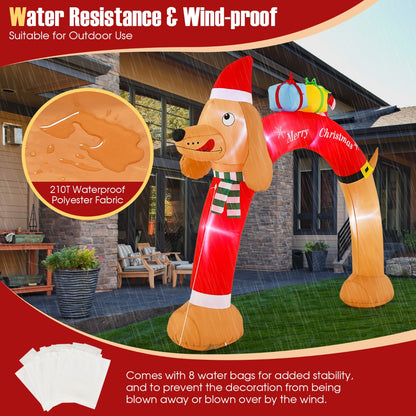 Christmas Dachshund Arch & Inflatable Dog Xmas Decoration for Yard