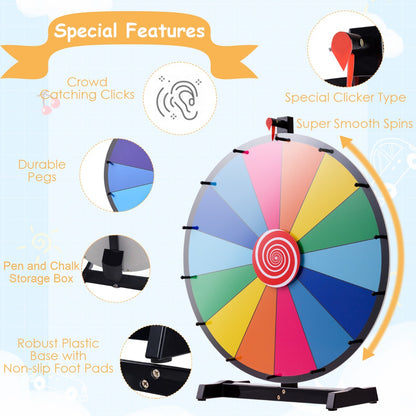 24” Table Prize Wheel with 14 Slots & Dry Erase Markers & Eraser