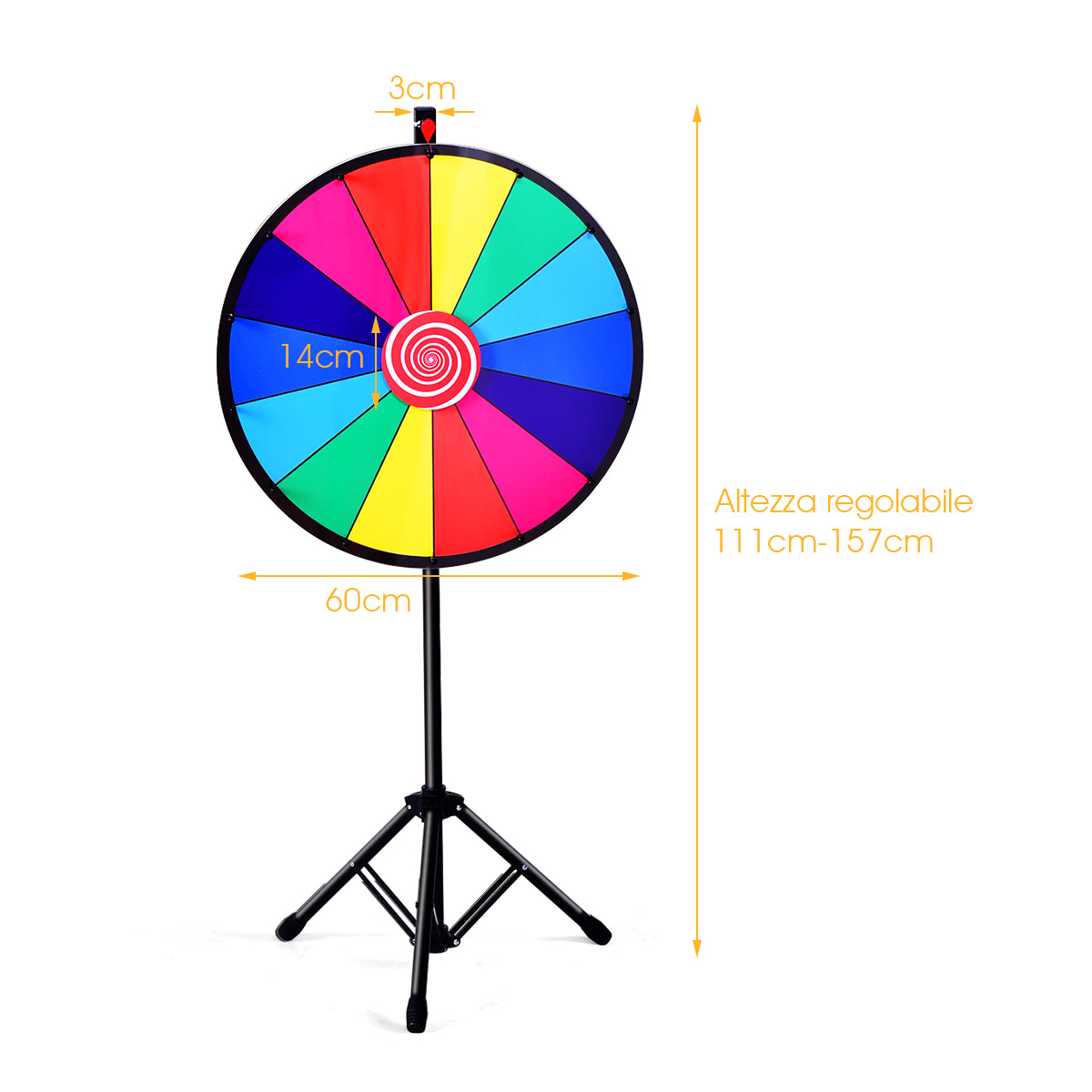 Spinning Prize Wheel with 14 slots for Gaming/Party