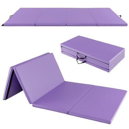 Tumbling Mat with Carry Handles and Sweatproof Detachable PU Leather Cover for Yoga-Light Purple