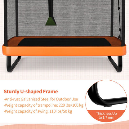 Indoor or outdoor kids trampoline with safe padding, strong springs, and a protective enclosure