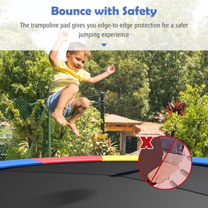 12FT/14 FT Waterproof Trampoline Replacement Safety Pad-Multicolour-14FT