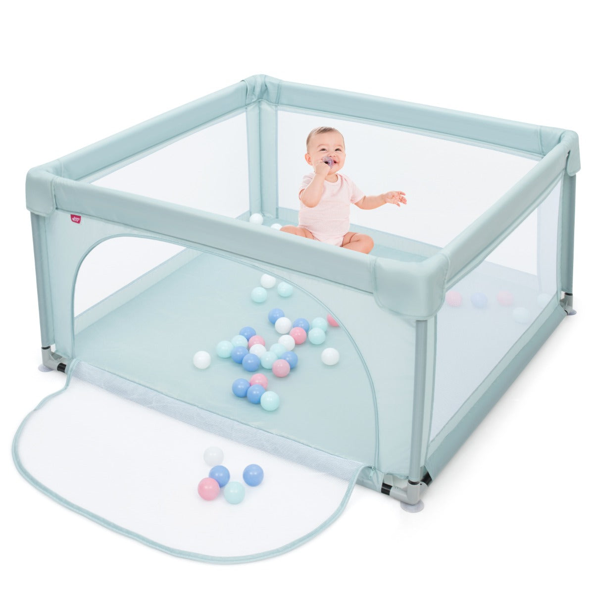 Playpen Baby Toddlers Safety Activity Fence with 50 Ocean Balls-Blue