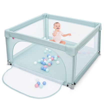 Playpen Baby Toddlers Safety Activity Fence with 50 Ocean Balls-Blue