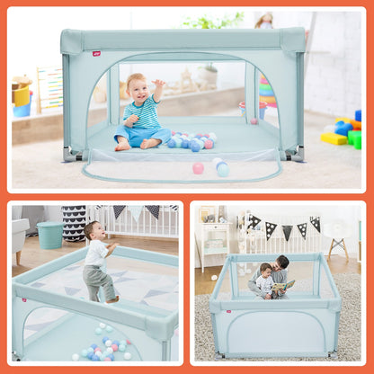 Playpen Baby Toddlers Safety Activity Fence with 50 Ocean Balls-Blue