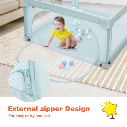 Playpen Baby Toddlers Safety Activity Fence with 50 Ocean Balls-Blue