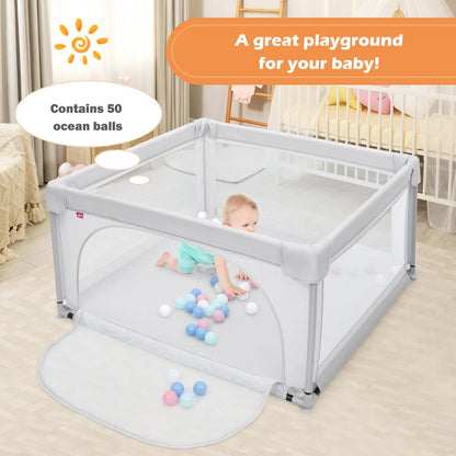 Playpen Baby Toddlers Safety Activity Fence with 50 Ocean Balls