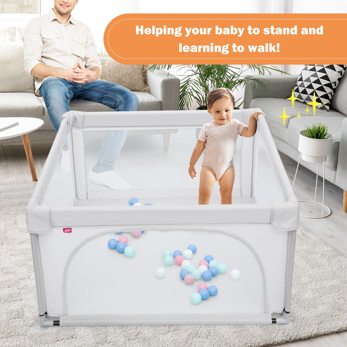 Playpen Baby Toddlers Safety Activity Fence with 50 Ocean Balls