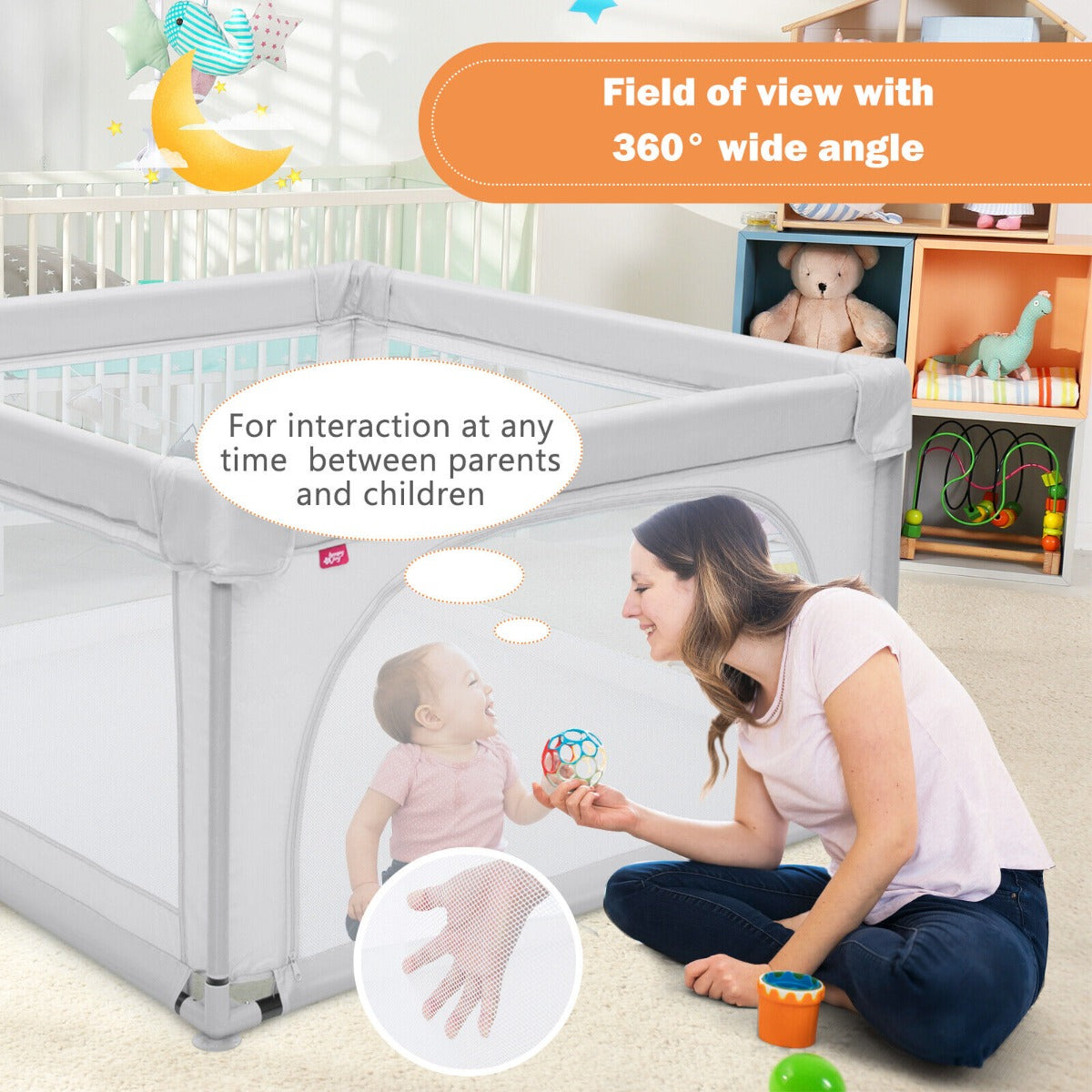 Playpen Baby Toddlers Safety Activity Fence with 50 Ocean Balls
