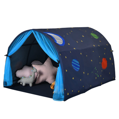 Kids Twin Sleeping Tent Playhouse with Carry Bag-Blue
