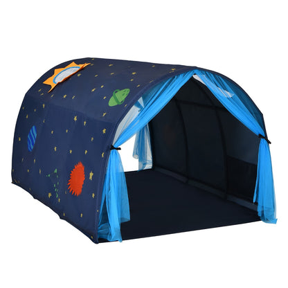 Kids Twin Sleeping Tent Playhouse with Carry Bag-Blue