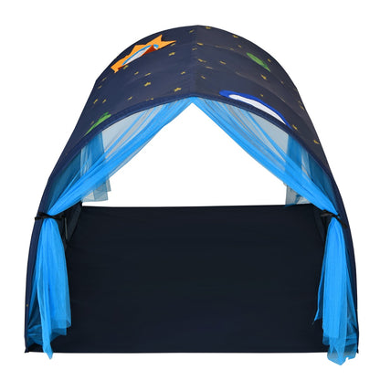 Kids Twin Sleeping Tent Playhouse with Carry Bag-Blue