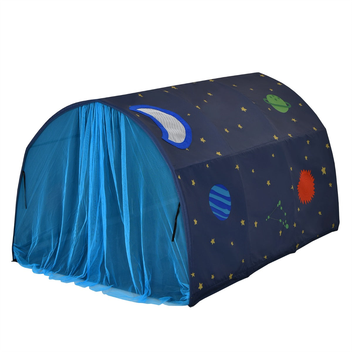 Kids Twin Sleeping Tent Playhouse with Carry Bag-Blue