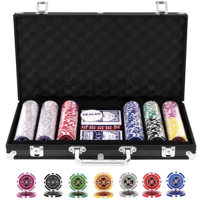 300 Pieces Casino Poker Chip Set for Parties & Picnics & Excursions
