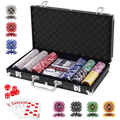 300 Pieces Casino Poker Chip Set for Parties & Picnics & Excursions