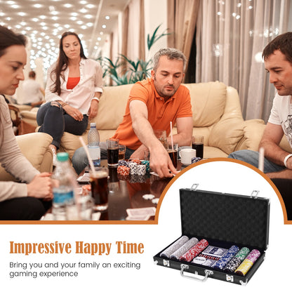 300 Pieces Casino Poker Chip Set for Parties & Picnics & Excursions