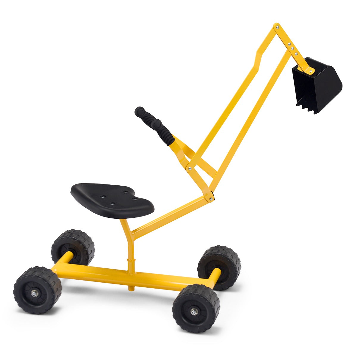 Kids Ride on Sand Digger with Rotatable Seat for Beach Yellow
