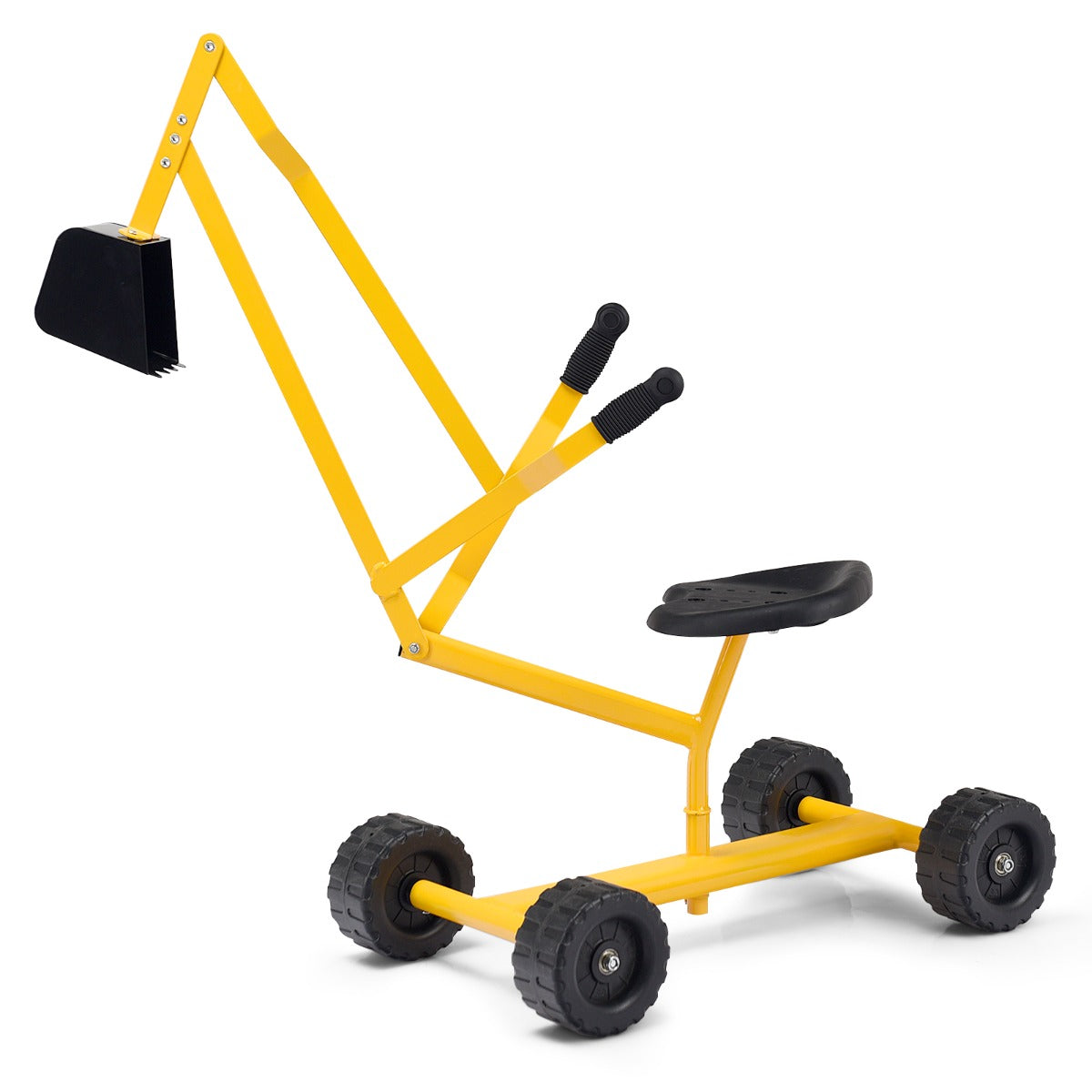 Kids Ride on Sand Digger with Rotatable Seat for Beach Yellow