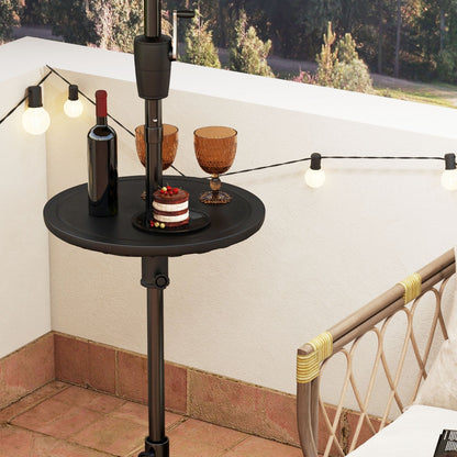Costway 50CM Outdoor Adjustable Umbrella Table with 38 mm Umbrella Hole for Outdoor Use