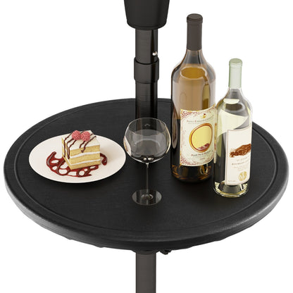 Costway 50CM Outdoor Adjustable Umbrella Table with 38 mm Umbrella Hole for Outdoor Use