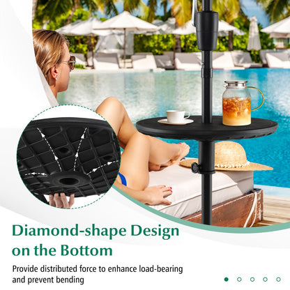 Costway 50CM Outdoor Adjustable Umbrella Table with 38 mm Umbrella Hole for Outdoor Use