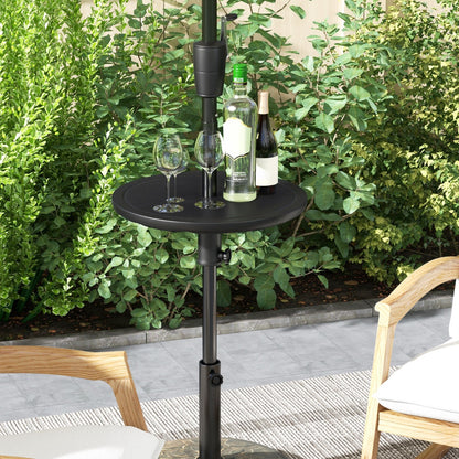 Costway 50CM Outdoor Adjustable Umbrella Table with 38 mm Umbrella Hole for Outdoor Use