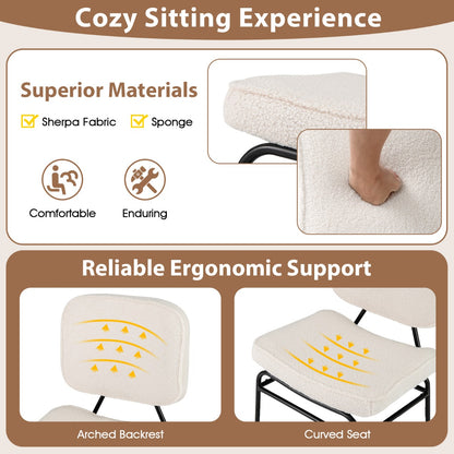 Costway Upholstered Accent Chair with Sponge Padding and Adjustable Foot Pads-White