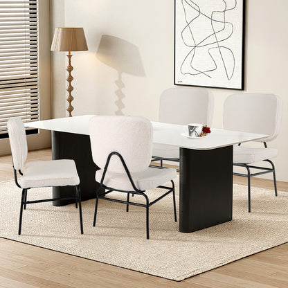 Costway Upholstered Accent Chair with Sponge Padding and Adjustable Foot Pads-White