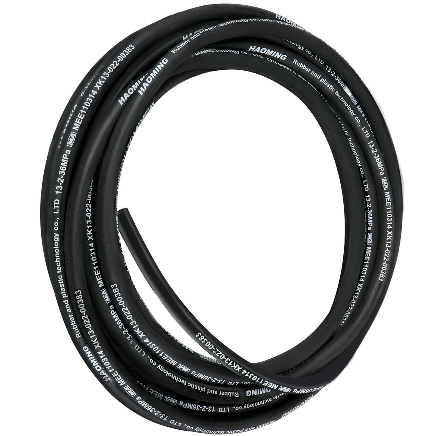 Hydraulic Oil Hose 15m, 5000 PSI, Flexible & Corrosion Resistant, Black Rubber