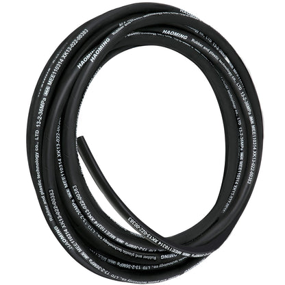 Hydraulic Oil Hose 15m, 5000 PSI, Flexible & Corrosion Resistant, Black Rubber