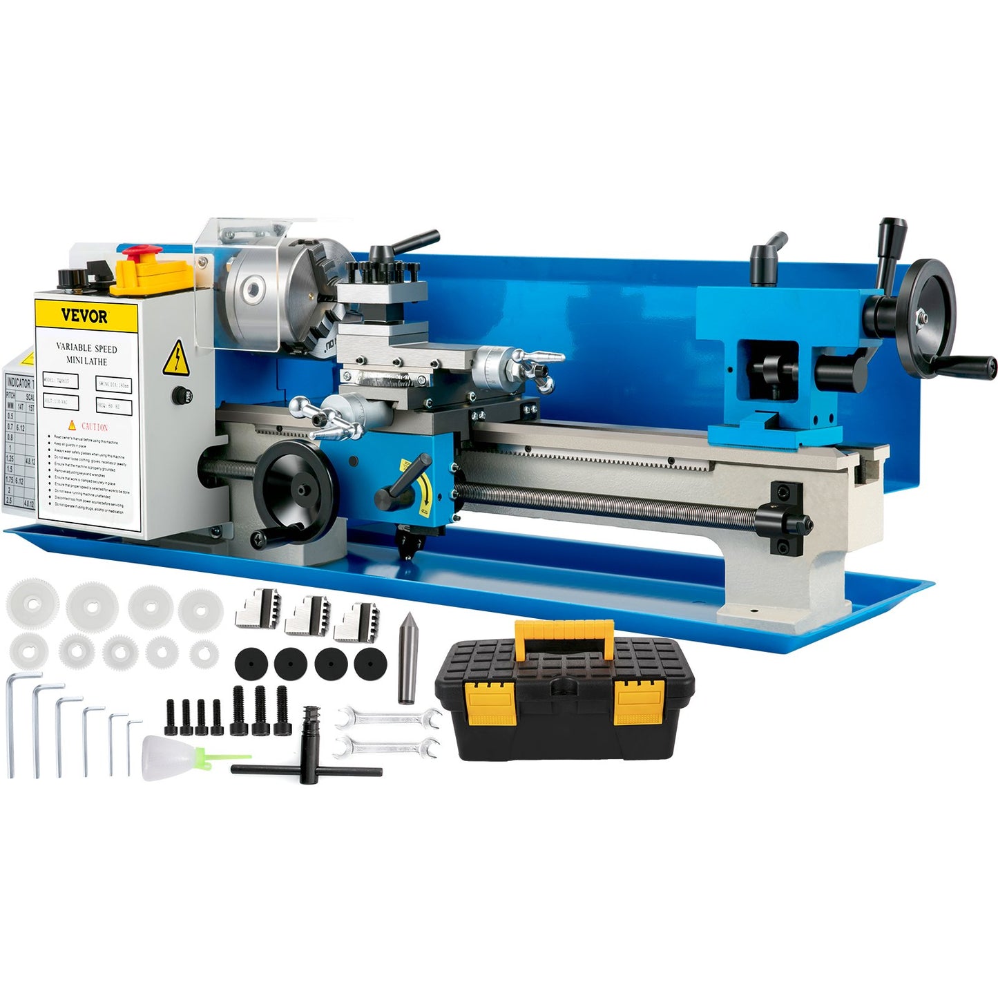 VEVOR Metal Lathe 7'' x 14'', Mini Metal Lathe 0-2500 RPM Variable Speed,Mini Lathe