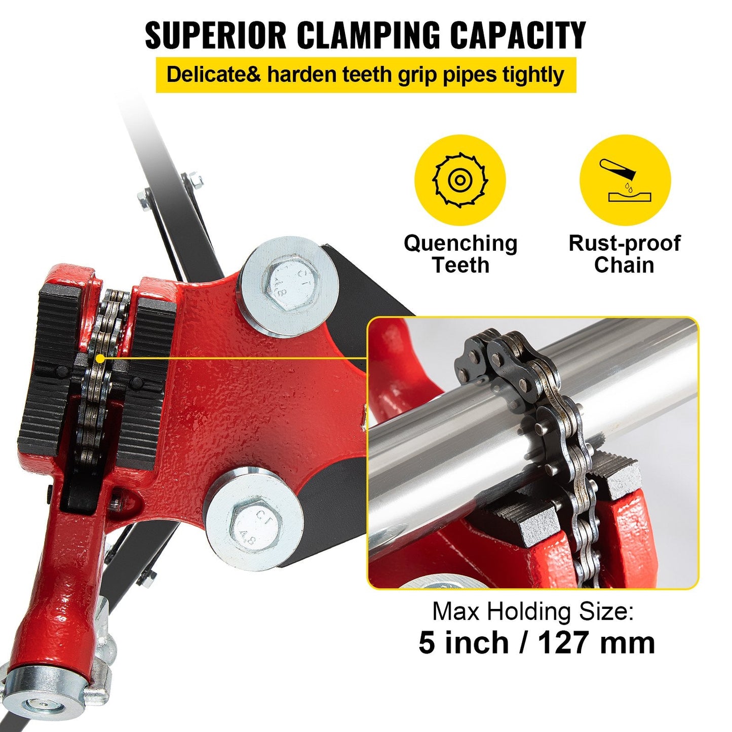 Portable Tripod Chain Vise Stand, 3.2-127 mm Capacity, 67 cm Chain Length