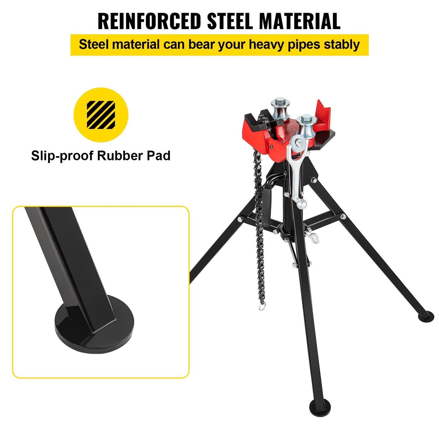 Portable Tripod Chain Vise Stand, 3.2-127 mm Capacity, 67 cm Chain Length