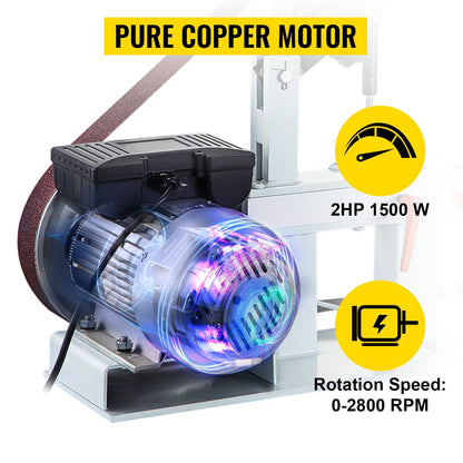 1.5KW Belt Grinder 2m x 0.05m, 2 HP Motor, 3-in-1 Multifunction Sander