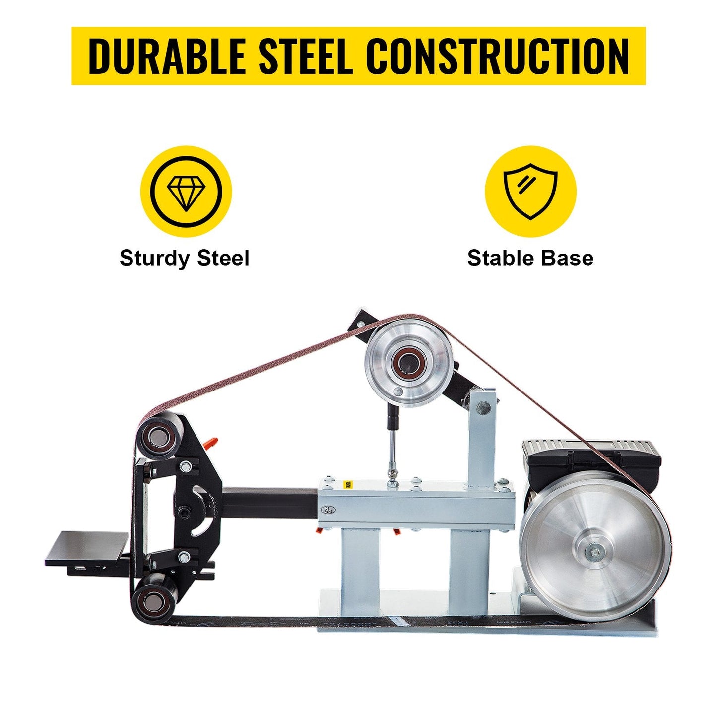 1.5KW Belt Grinder 2m x 0.05m, 2 HP Motor, 3-in-1 Multifunction Sander