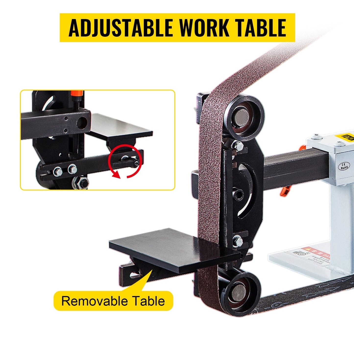 1.5KW Belt Grinder 2m x 0.05m, 2 HP Motor, 3-in-1 Multifunction Sander