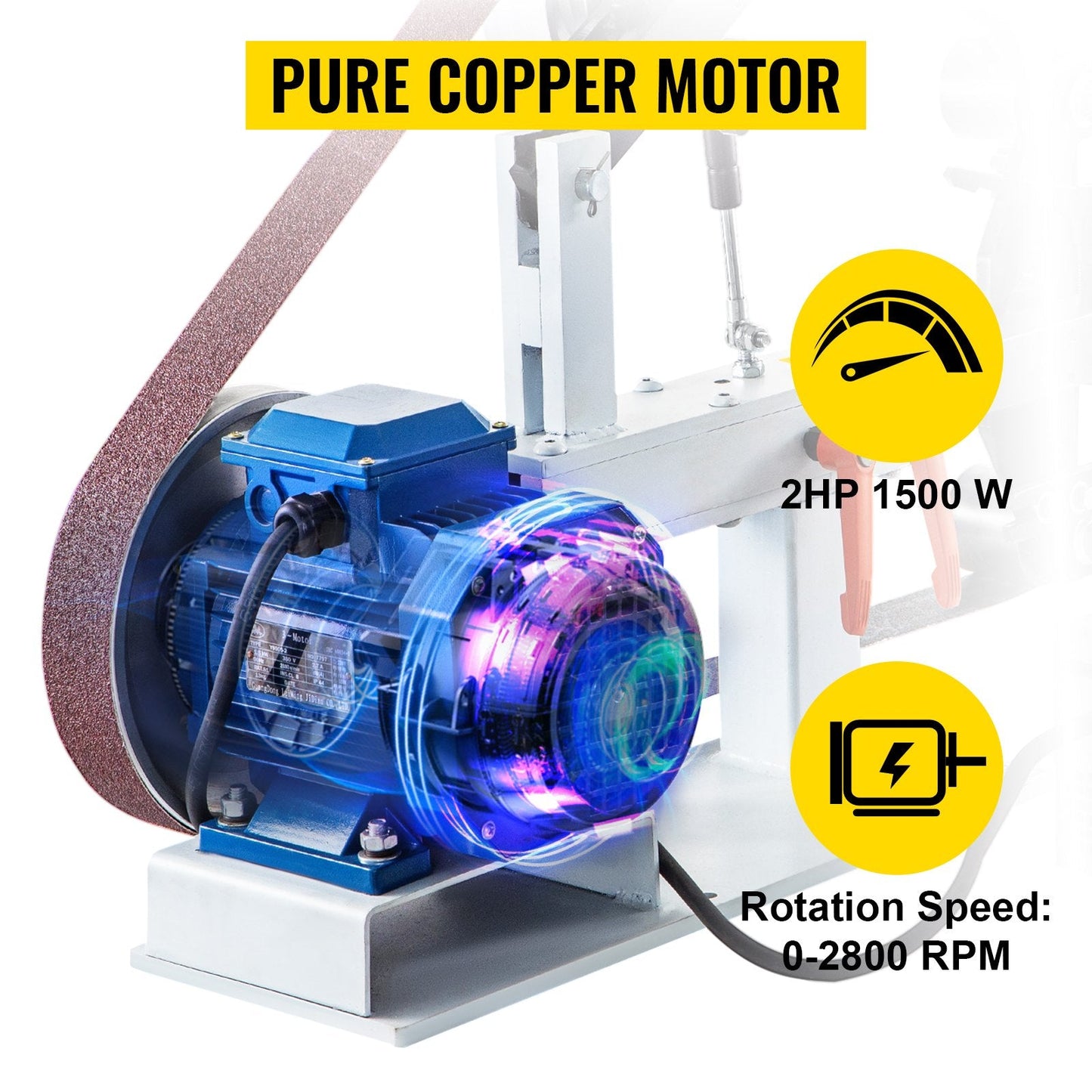 2m x 5.08cm Belt Grinder Sander with 1.5KW Motor & Variable Speed Control